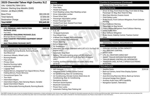New 2025 Chevrolet Tahoe High Country image 4