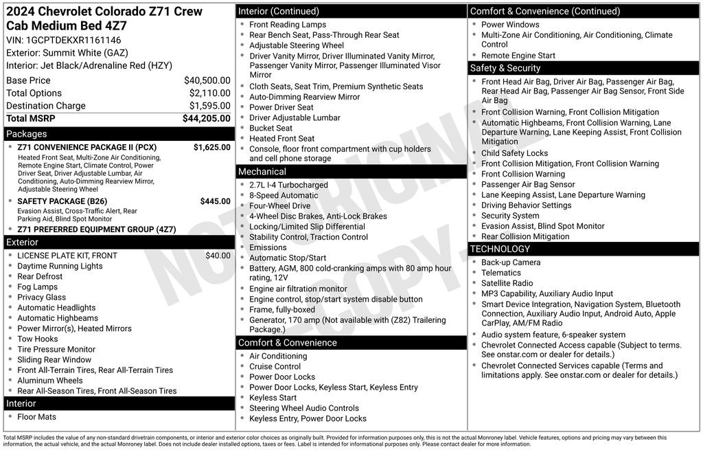 Used 2024 Chevrolet Colorado Z71 w/ Z71 Convenience Package 2 AWD/4WD image 2