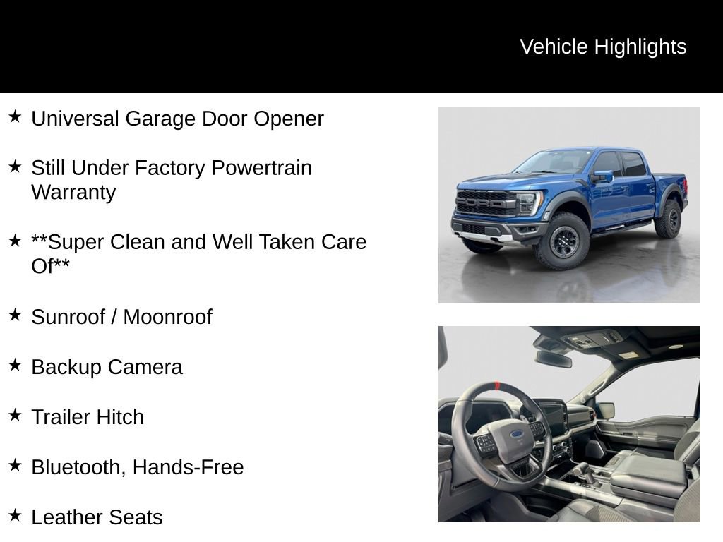 Used 2022 Ford F150 Raptor w/ Equipment Group 801A High AWD/4WD image 26