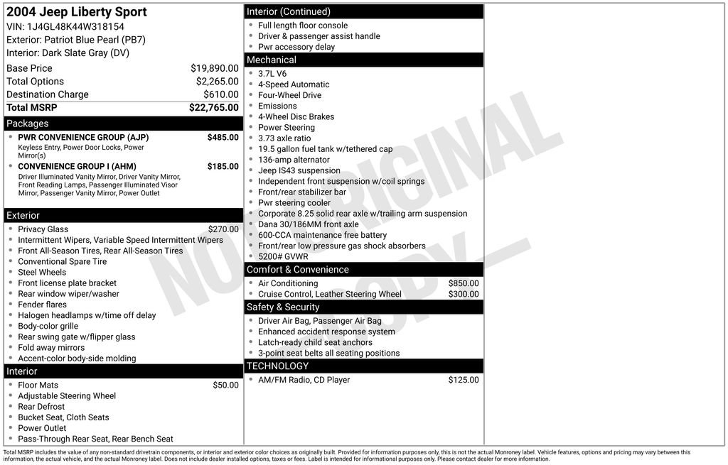 Used 2004 Jeep Liberty Sport w/ PWR Convenience Group AWD/4WD image 26