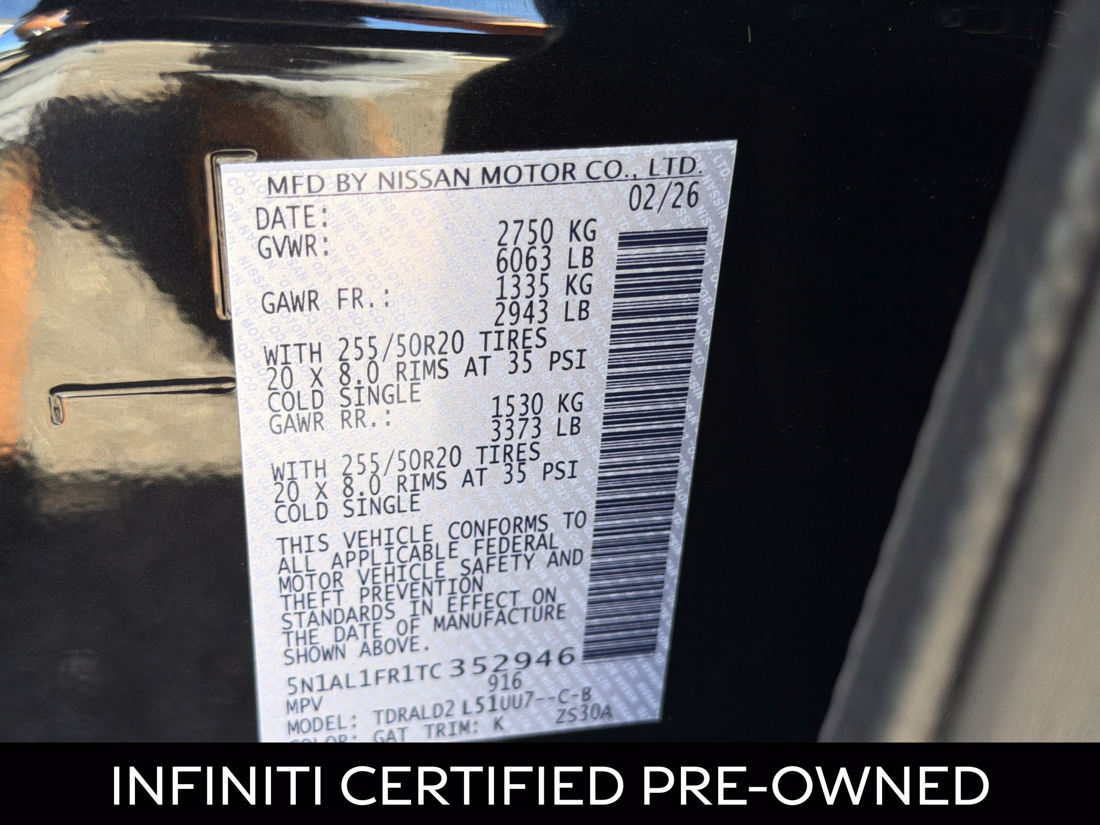 Certified 2026 INFINITI QX60 Luxe w/ Cargo Package FWD image 27