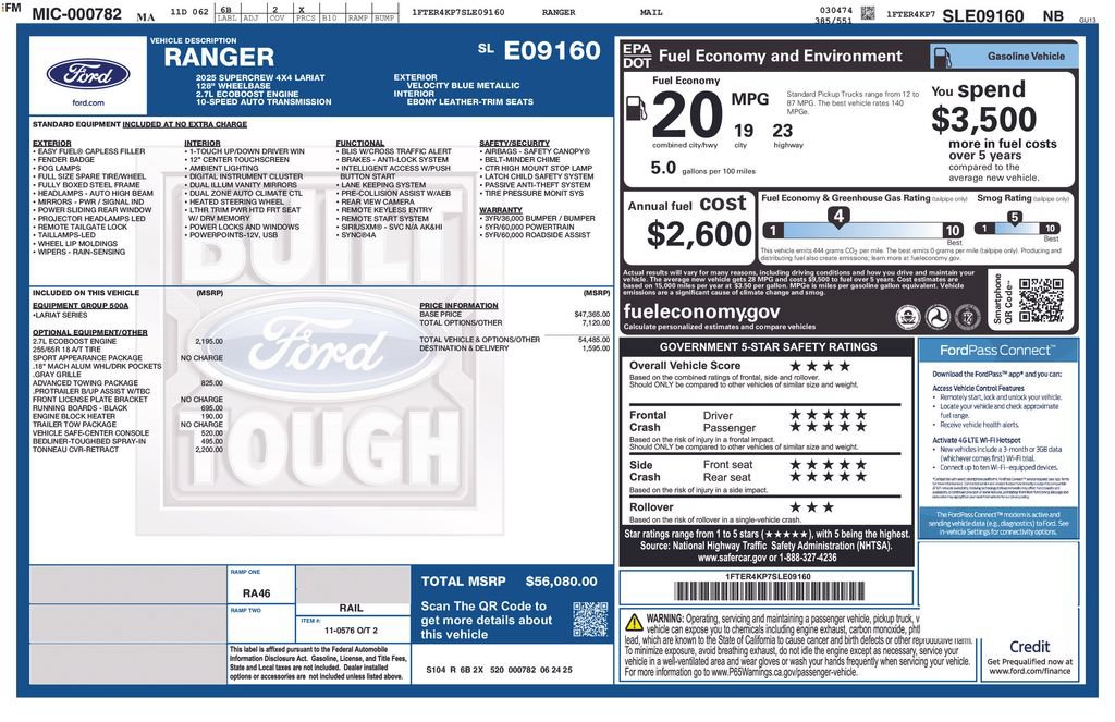 Certified 2025 Ford Ranger Lariat w/ Advanced Towing Package AWD/4WD image 37