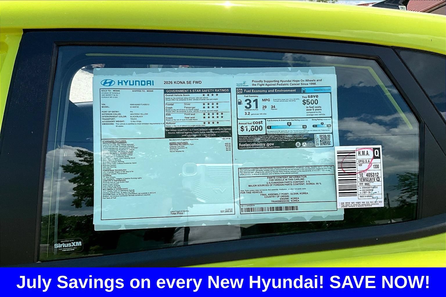 New 2026 Hyundai Kona SE FWD image 18