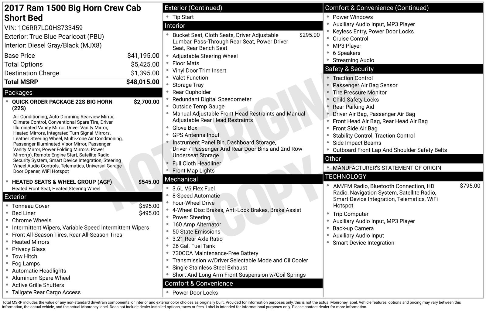 Used 2017 RAM 1500 Big Horn AWD/4WD image 11