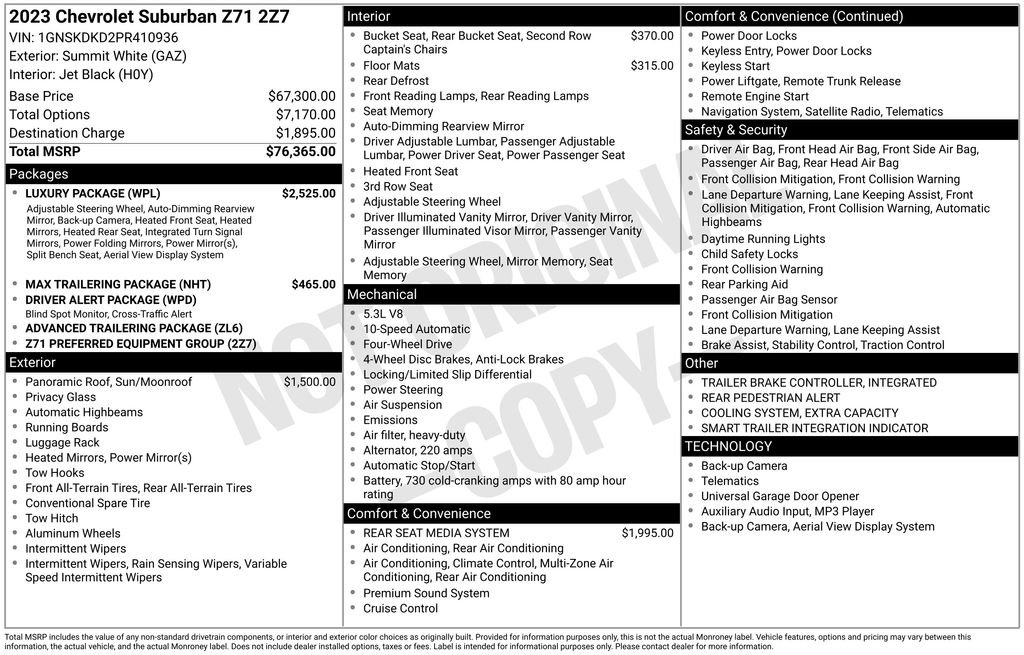 Used 2023 Chevrolet Suburban Z71 w/ Luxury Package image 3