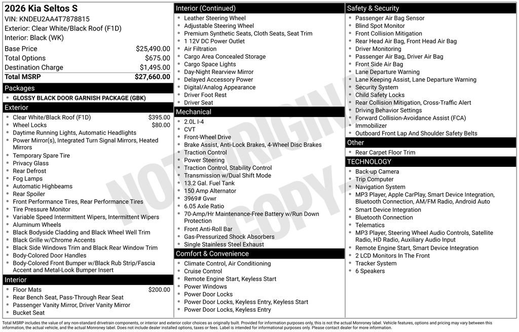 Used 2026 Kia Seltos S FWD image 22
