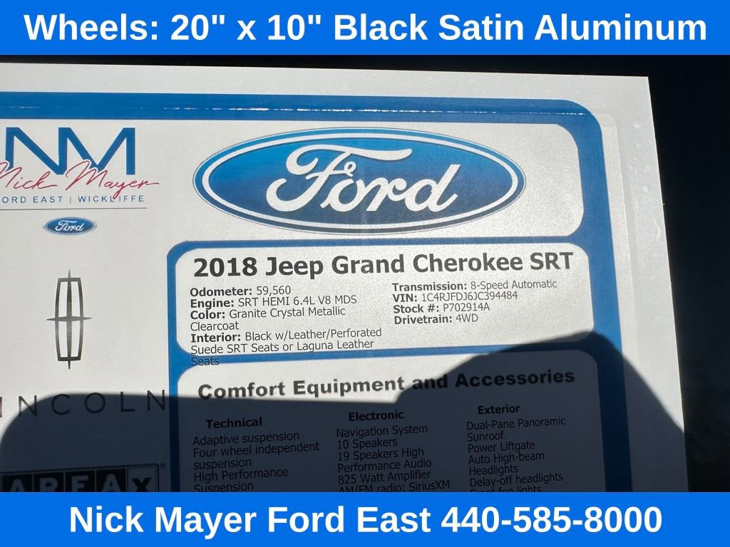 Used 2018 Jeep Grand Cherokee SRT image 35