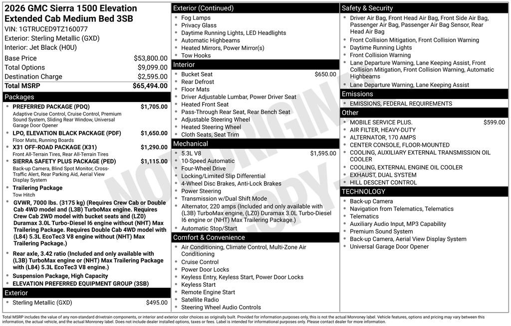 New 2026 GMC Sierra 1500 Elevation w/ Preferred Package image 11