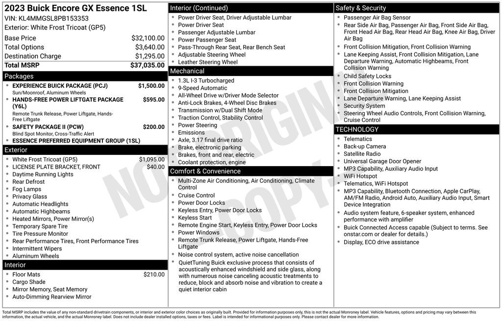 Used 2023 Buick Encore GX Essence w/ Experience Buick Package AWD/4WD image 9