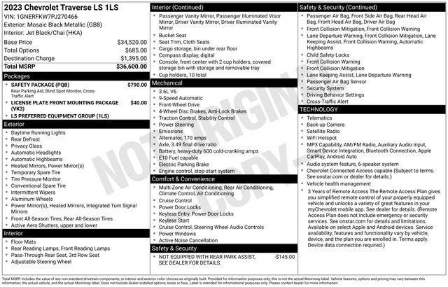 Certified 2023 Chevrolet Traverse LS w/ Safety Package FWD image 5
