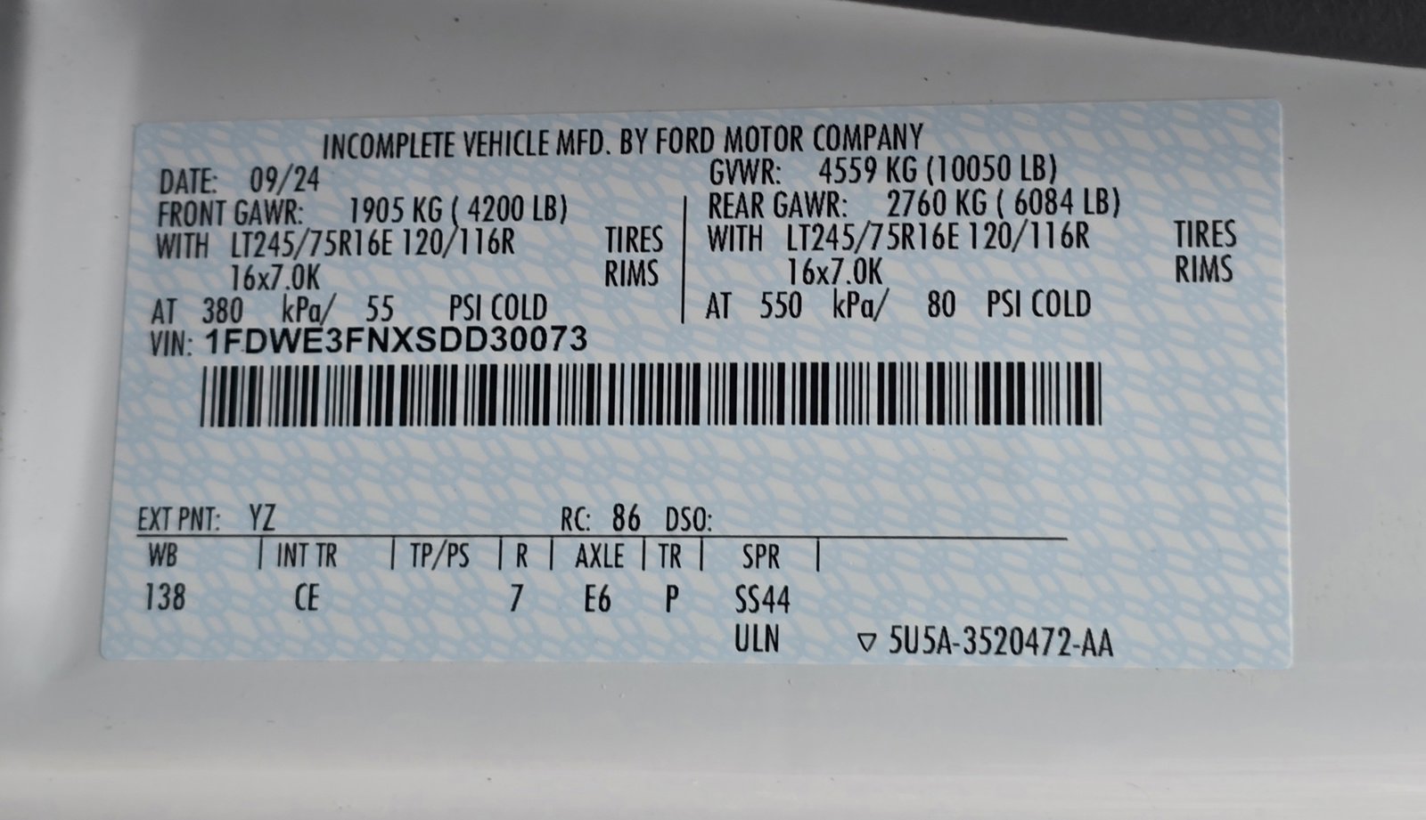 New 2025 Ford E-350 and Econoline 350 Super Duty w/ Power Equipment Group RWD image 13