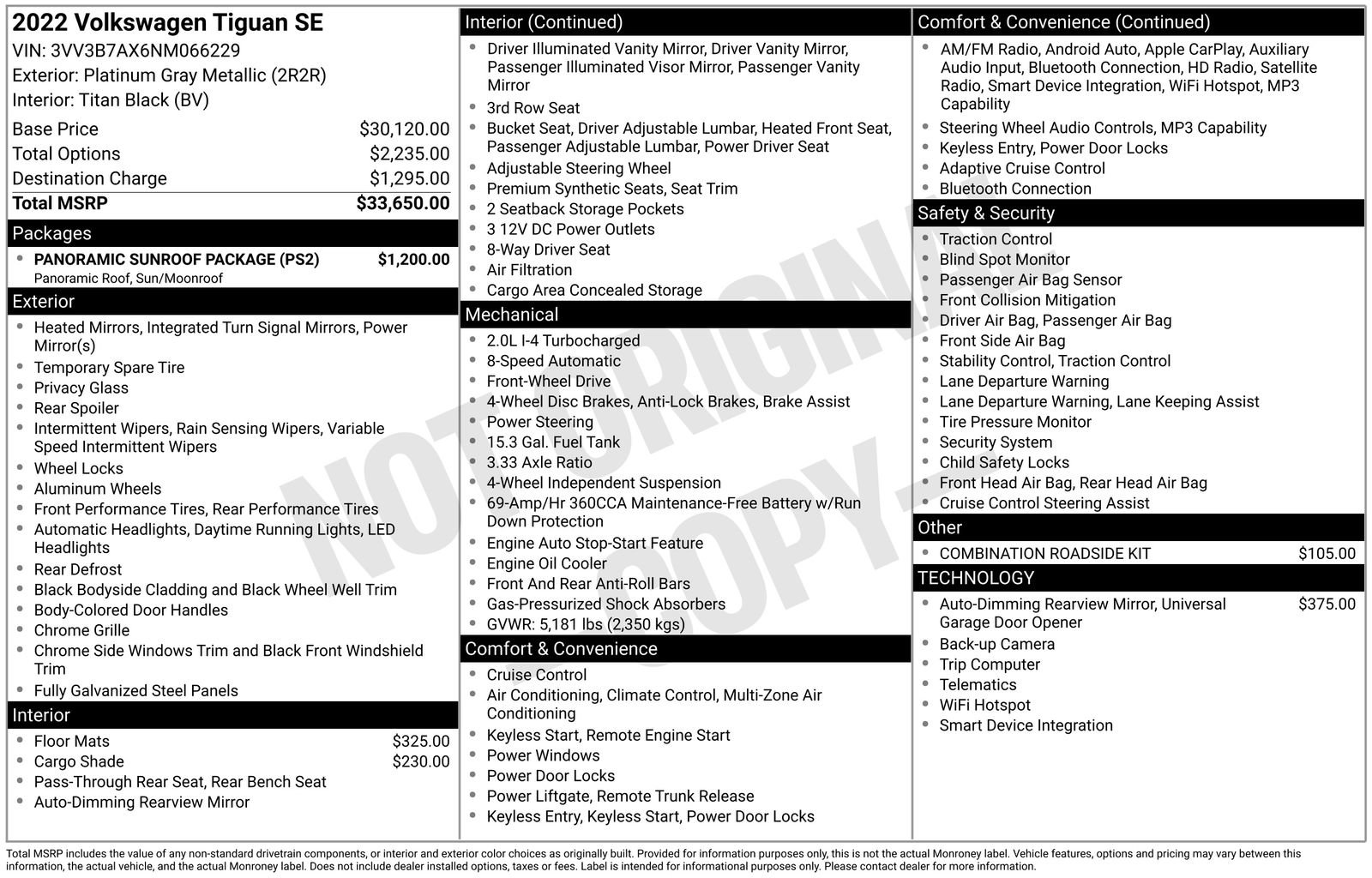 Used 2022 Volkswagen Tiguan SE w/ Panoramic Sunroof Package FWD image 24