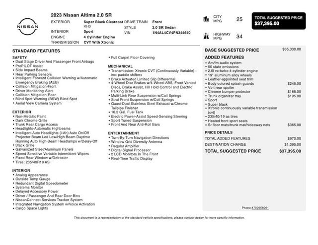 Used 2023 Nissan Altima 2.0 SR FWD image 4