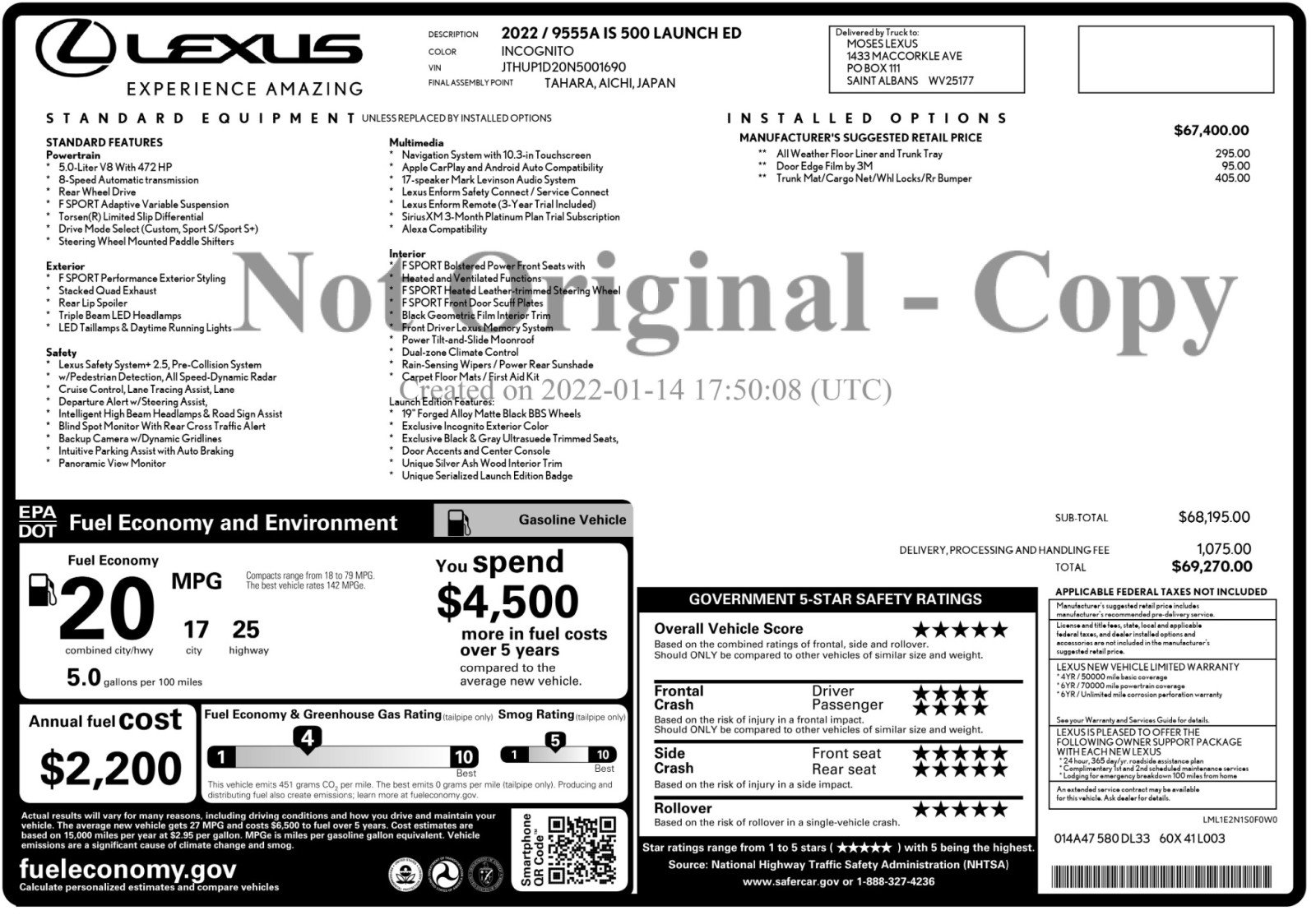 Used 2022 Lexus IS 500 w/ Accessory Package 2 RWD image 55