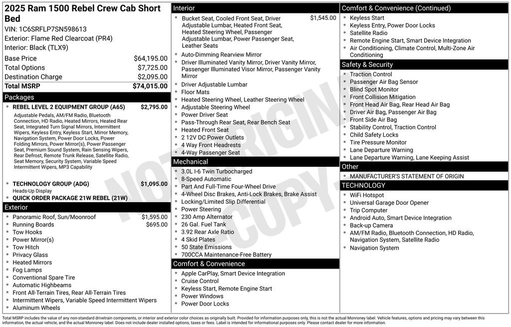 Used 2025 RAM 1500 Rebel w/ Rebel Level 2 Equipment Group image 48