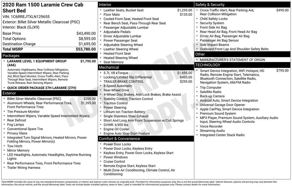 Used 2020 RAM 1500 Laramie RWD image 20