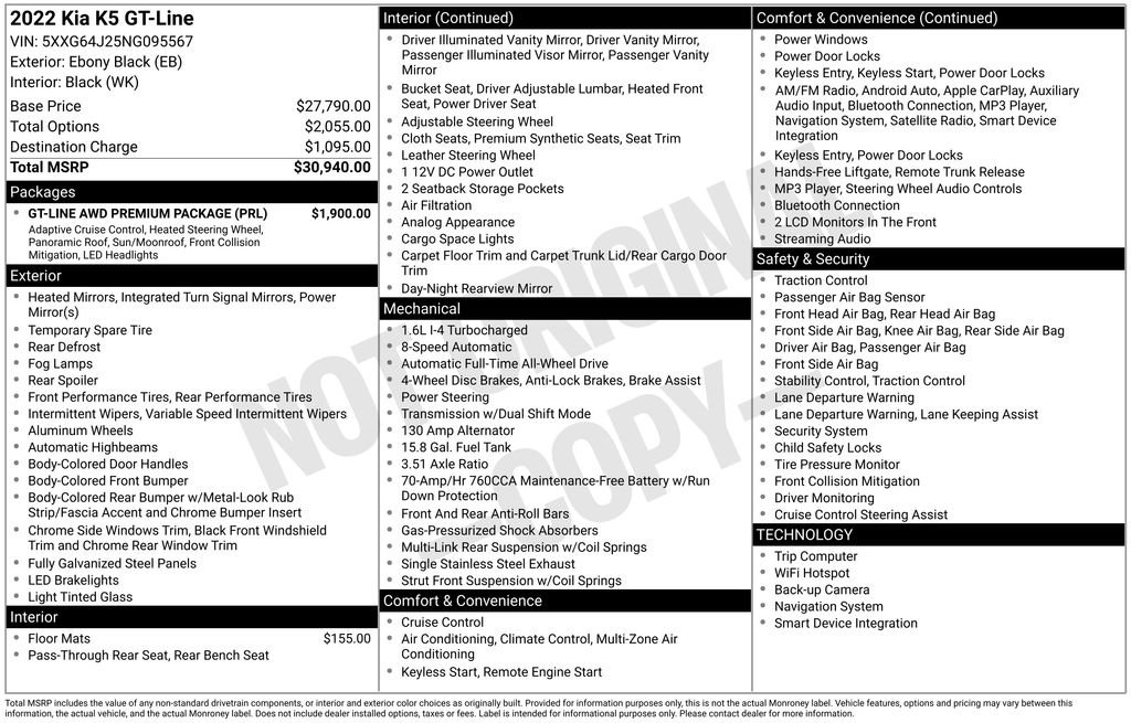 Used 2022 Kia K5 GT-Line w/ GT-Line Awd Premium Package image 5