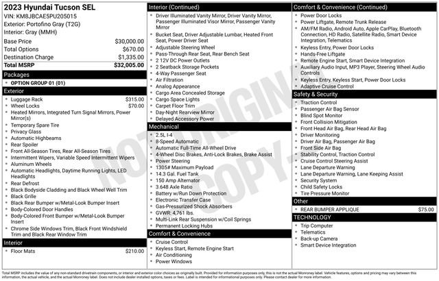 Certified 2023 Hyundai Tucson SEL AWD/4WD image 30