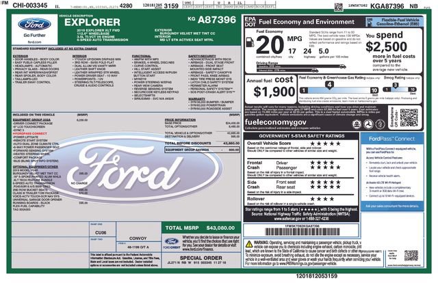 Used 2019 Ford Explorer XLT w/ Equipment Group 202A FWD image 32