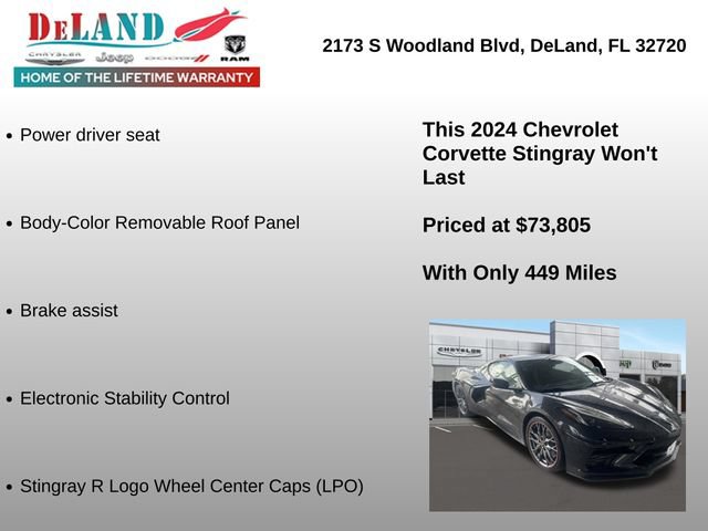 Used 2024 Chevrolet Corvette Stingray Coupe RWD image 3