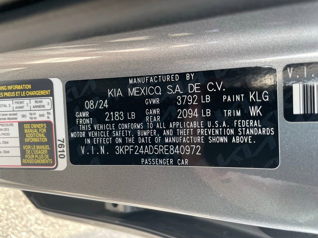 Certified 2024 Kia Forte LXS w/ LXS Technology Package FWD image 30