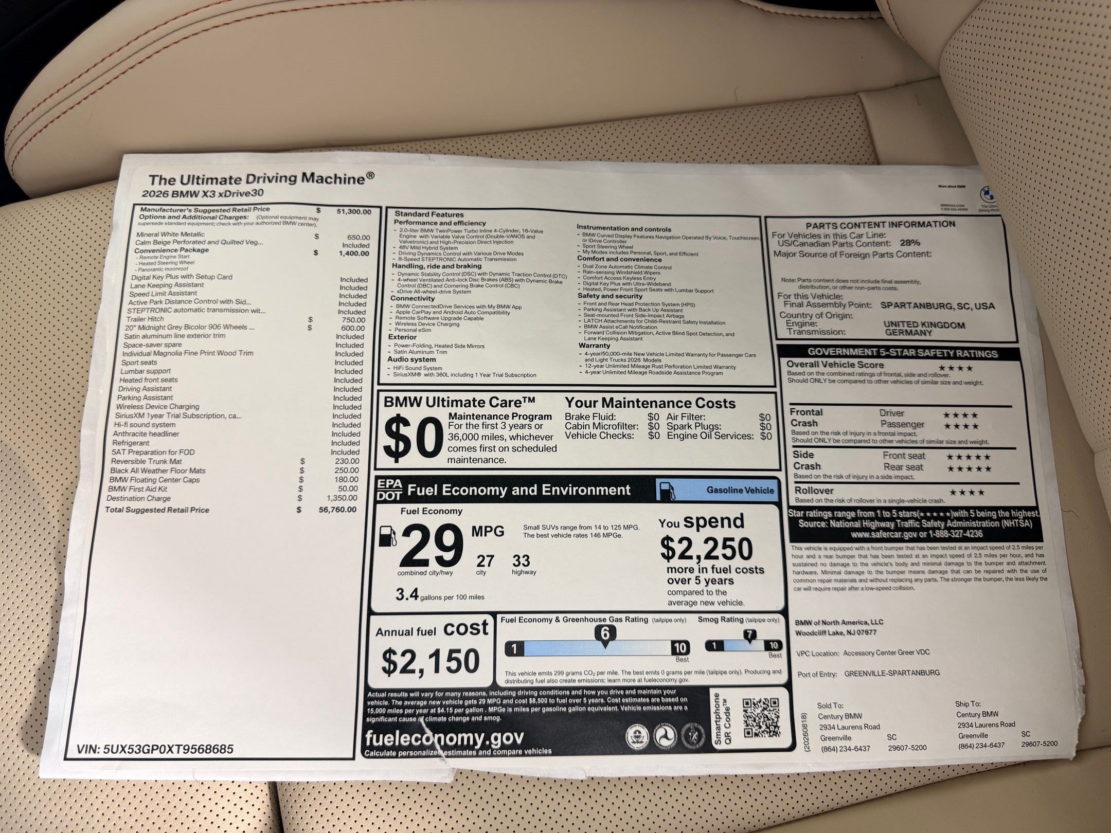 New 2026 BMW X3 xDrive30i w/ Convenience Package AWD/4WD image 24