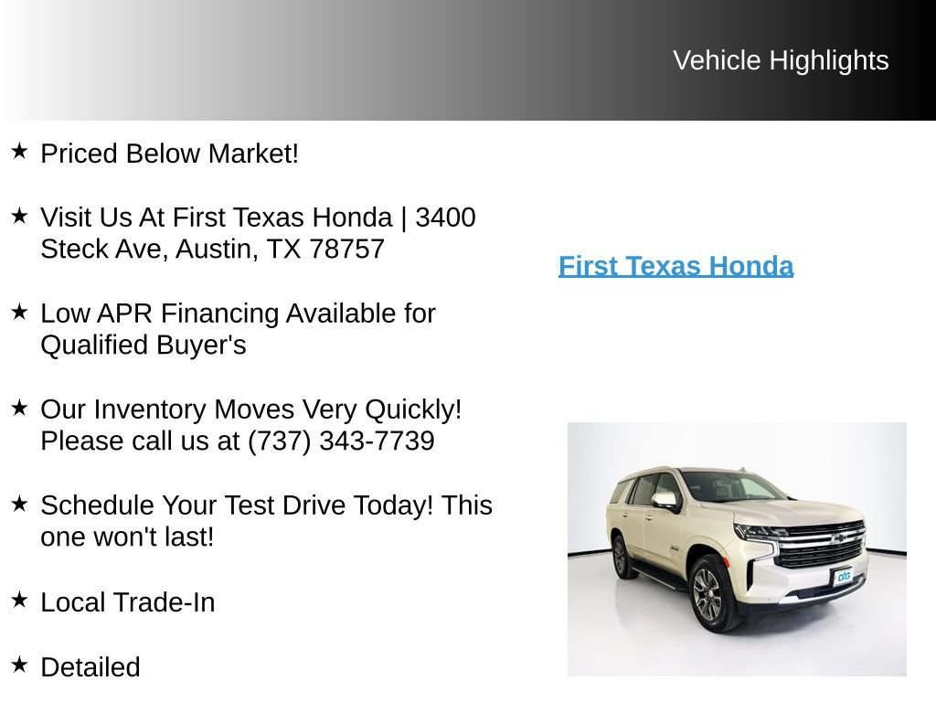 Used 2023 Chevrolet Tahoe LT w/ LT Signature Plus Package RWD image 10