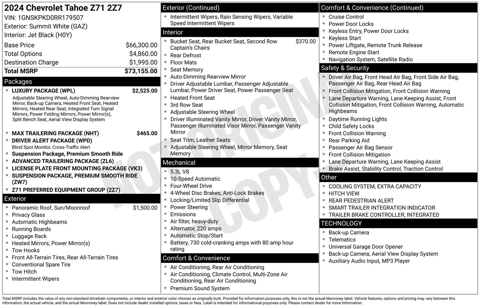 Certified 2024 Chevrolet Tahoe Z71 w/ Luxury Package image 38