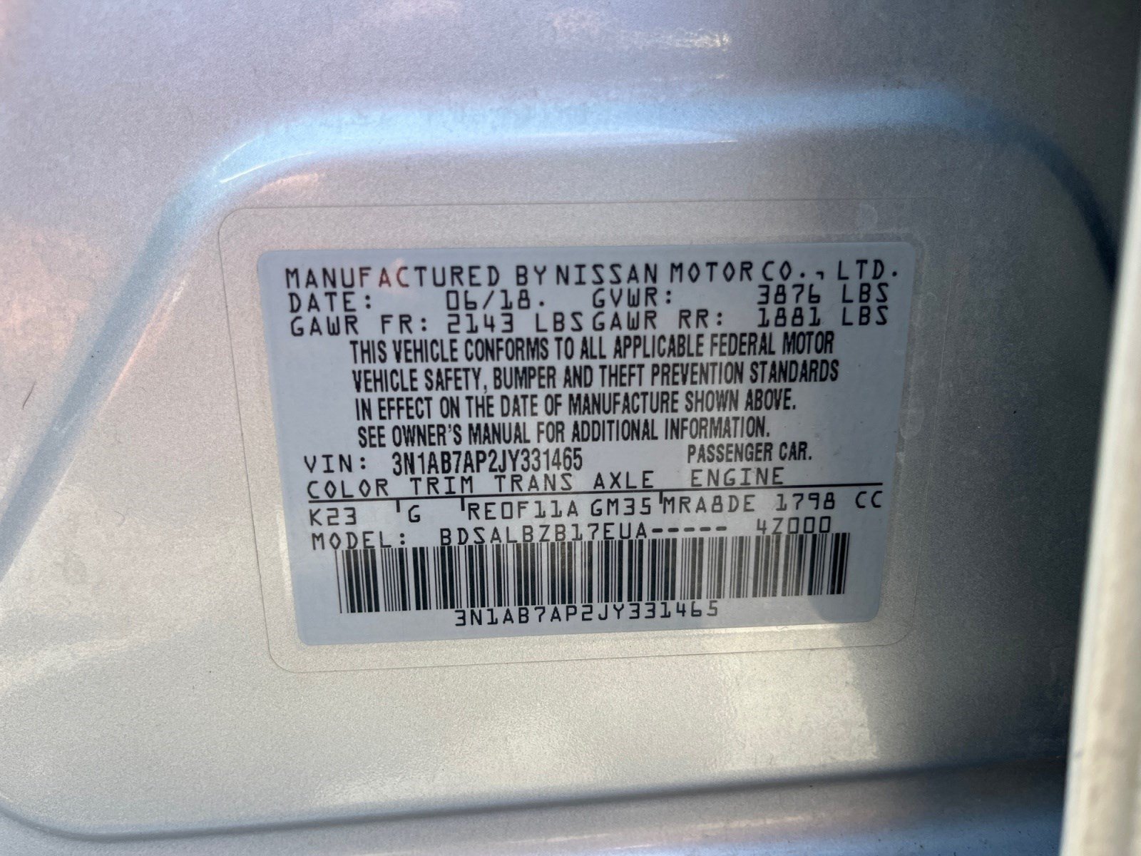 Used 2018 Nissan Sentra S FWD image 31