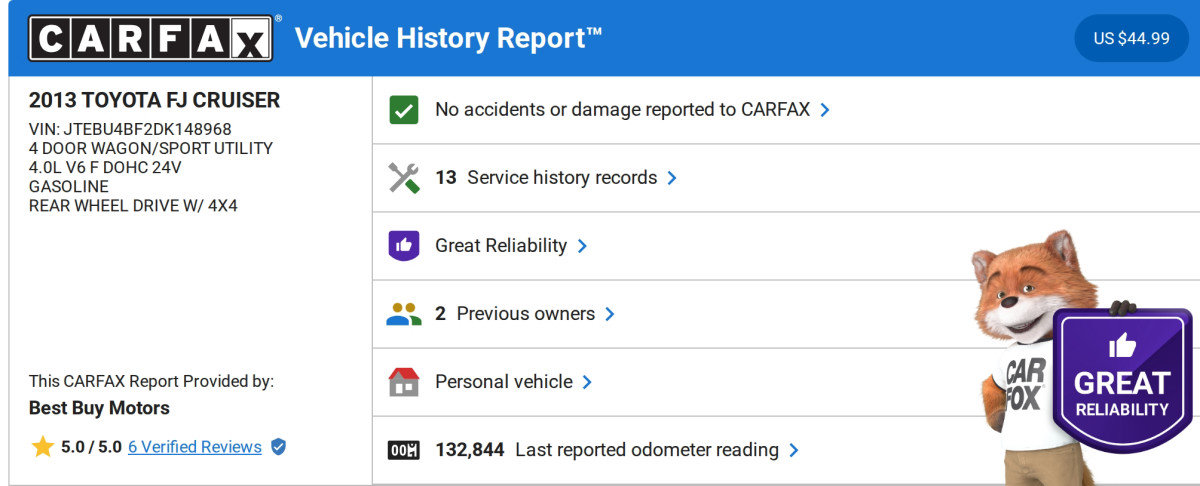 Used 2013 Toyota FJ Cruiser 4WD image 5