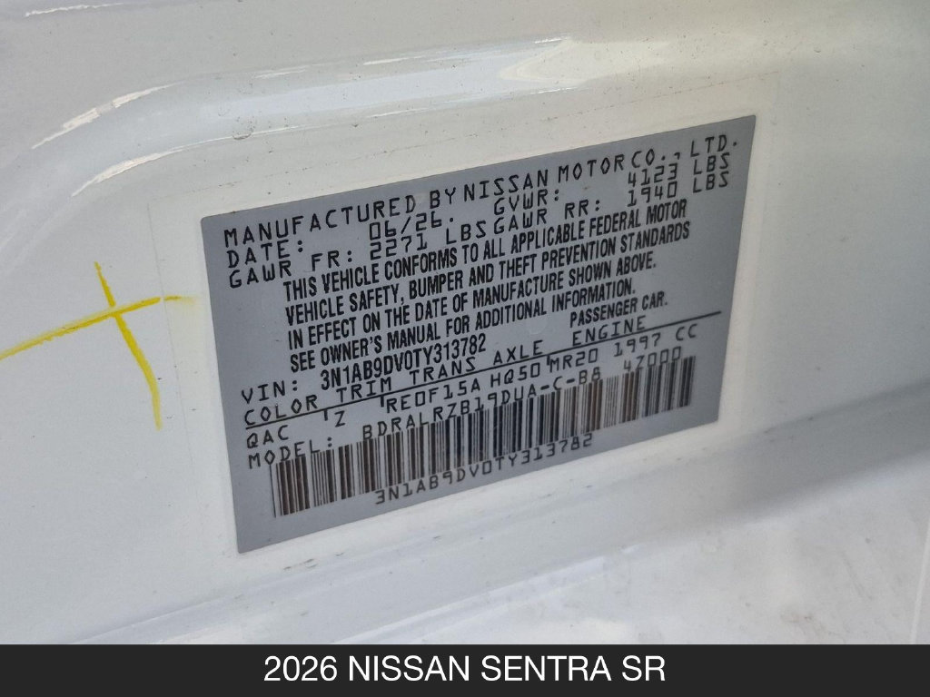 New 2026 Nissan Sentra SR w/ SR Premium Package FWD image 27