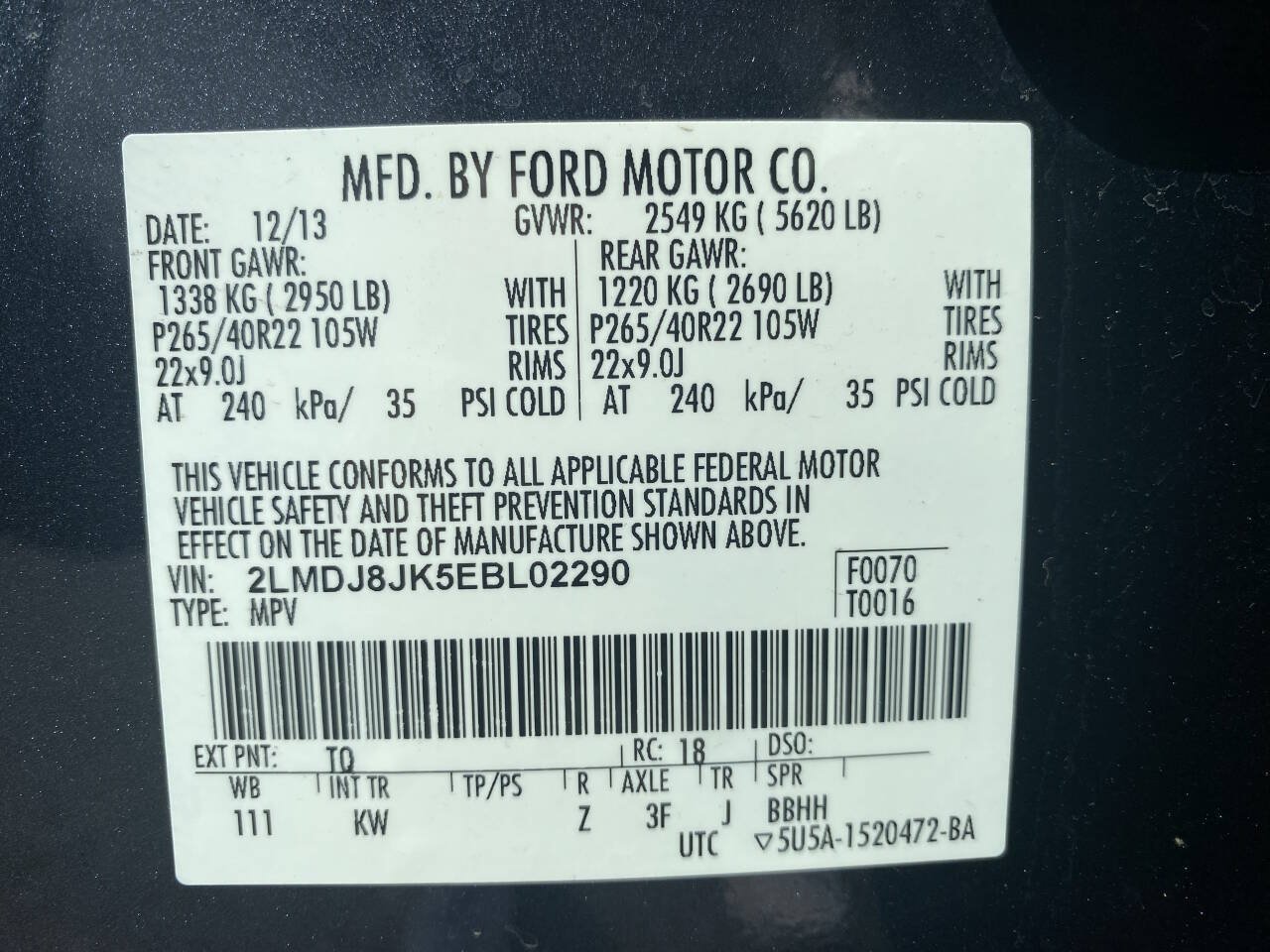 Used 2014 Lincoln MKX AWD w/ Equipment Group 102A image 44