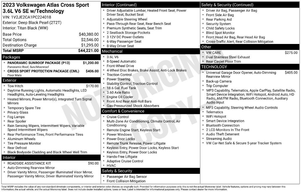 Used 2023 Volkswagen Atlas Cross Sport SE w/ Panoramic Sunroof Package FWD image 13