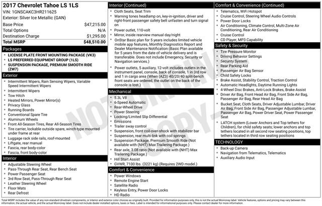 Used 2017 Chevrolet Tahoe LS image 2