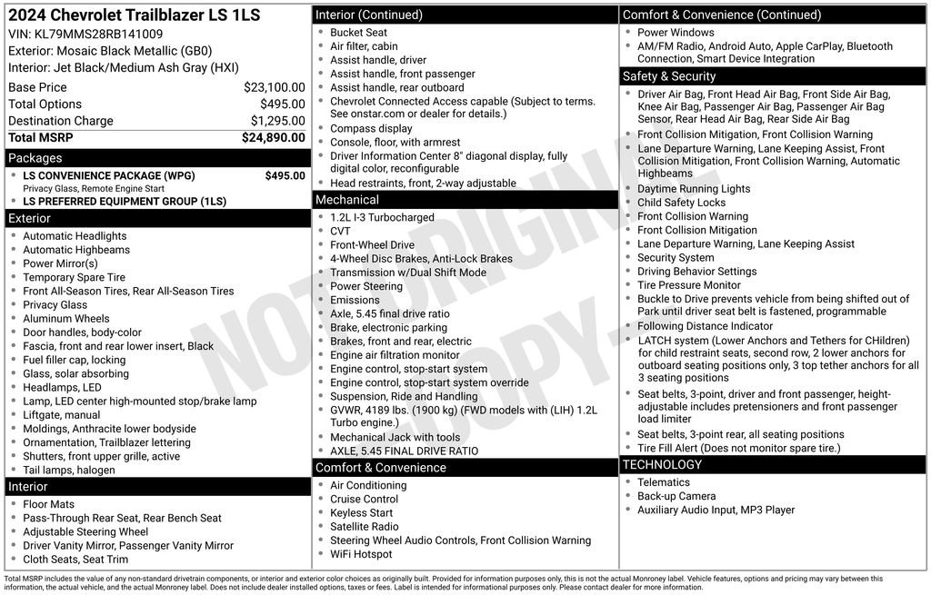 Used 2024 Chevrolet TrailBlazer LS w/ LS Convenience Package image 37