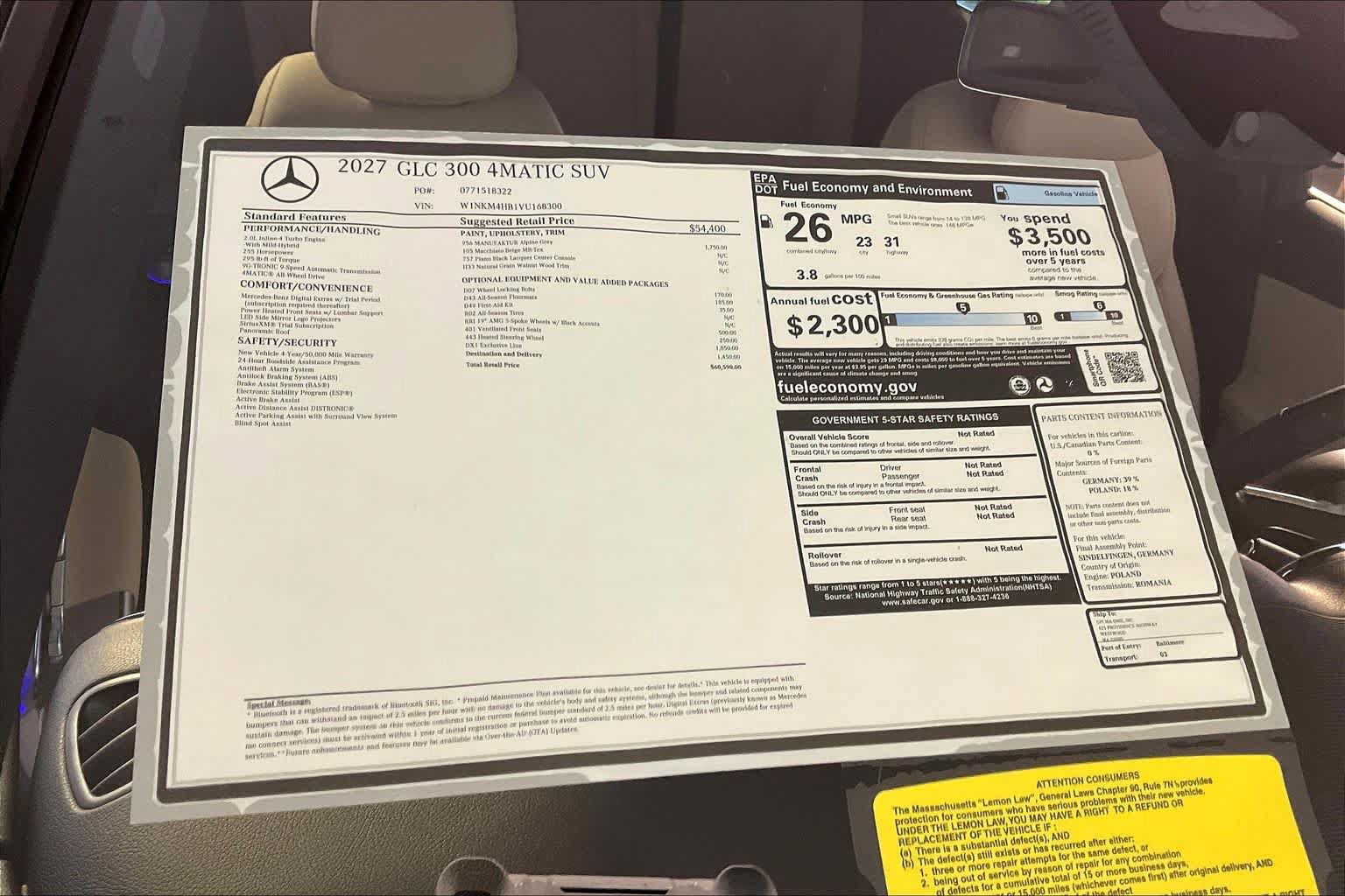New 2027 Mercedes-Benz GLC 300 4MATIC image 18