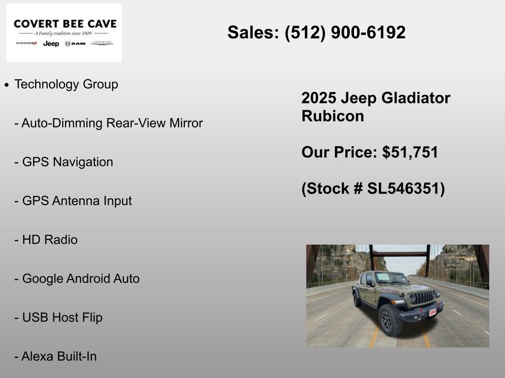 New 2025 Jeep Gladiator Rubicon w/ Convenience Group AWD/4WD image 12