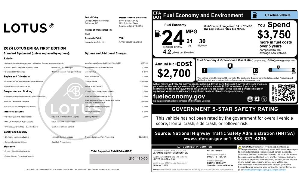 Used 2024 Lotus Emira First Edition RWD image 2
