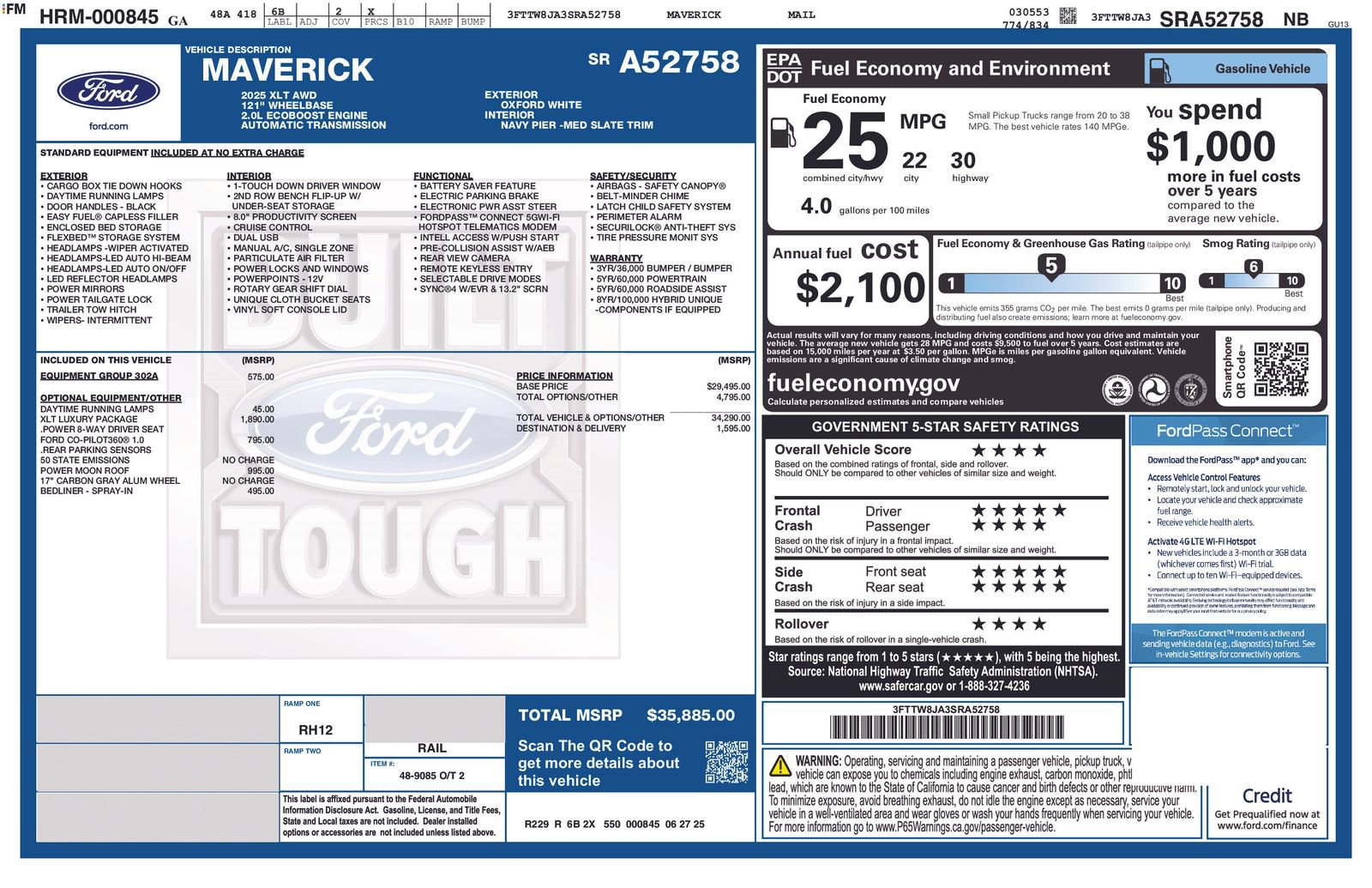 New 2025 Ford Maverick XLT w/ XLT Luxury Package AWD/4WD image 5