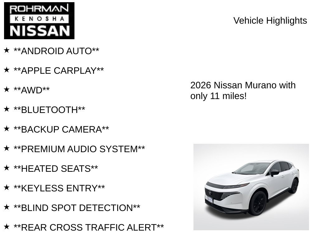 New 2026 Nissan Murano SV AWD/4WD image 8