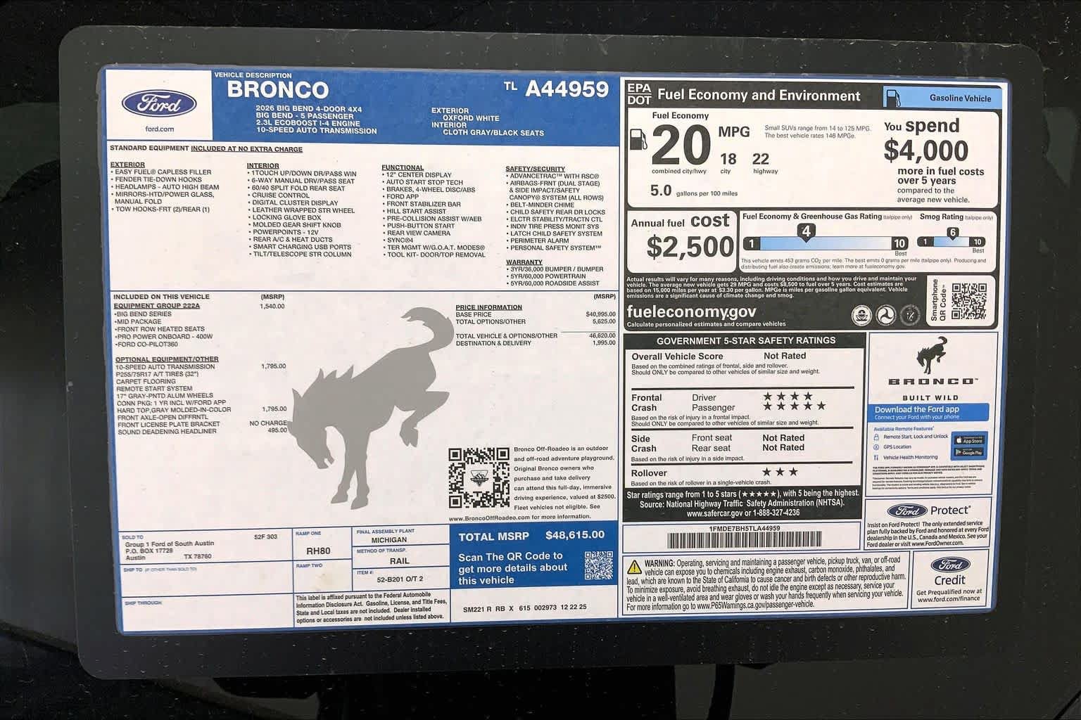 New 2026 Ford Bronco Big Bend AWD/4WD image 21