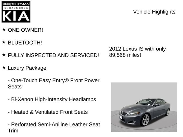 Used 2012 Lexus IS 250C w/ Luxury Pkg RWD image 8