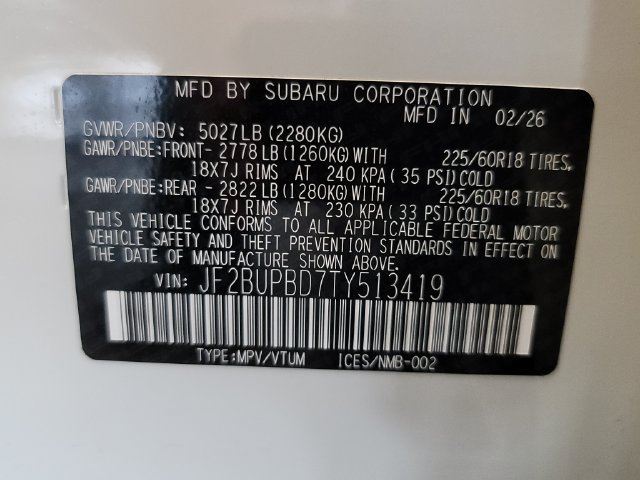 Certified 2026 Subaru Outback Premium AWD/4WD image 36