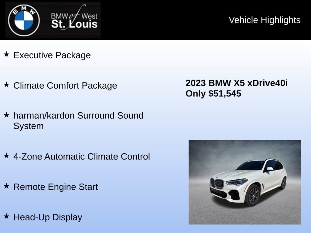 Used 2023 BMW X5 xDrive40i w/ Executive Package AWD/4WD image 16