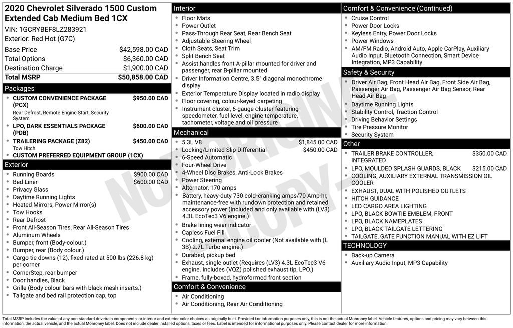 Used 2020 Chevrolet Silverado 1500 Custom w/ Custom Convenience Package AWD/4WD image 10