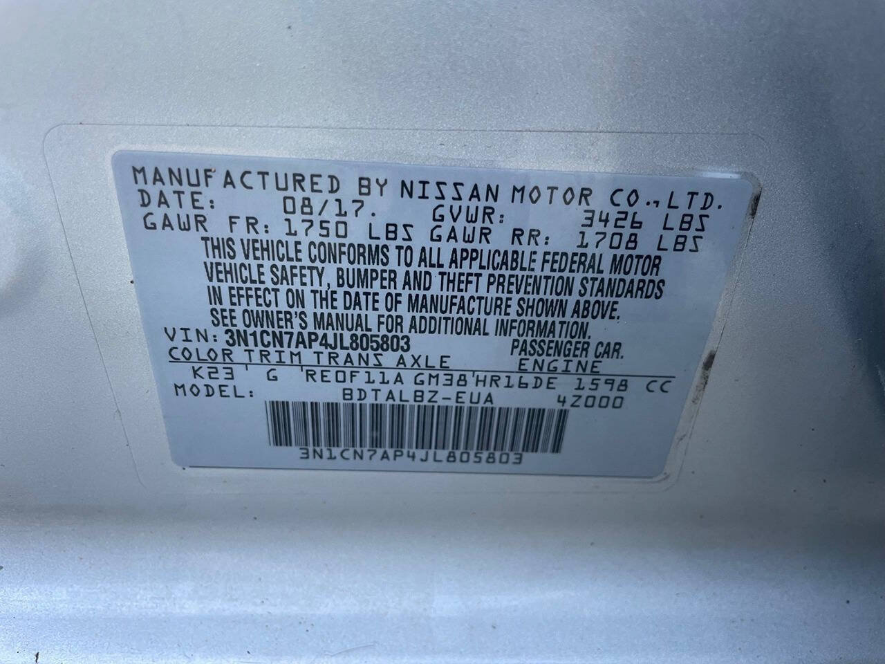 Used 2018 Nissan Versa SV FWD image 30