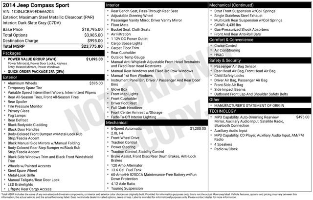 Used 2014 Jeep Compass Sport w/ Power Value Group FWD image 17