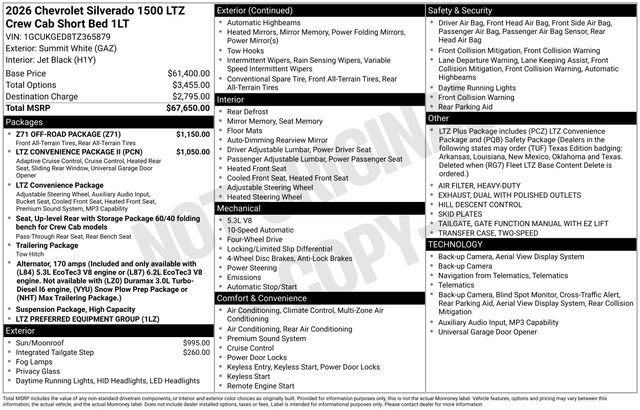 New 2026 Chevrolet Silverado 1500 LTZ w/ Z71 Off-Road Package AWD/4WD image 5