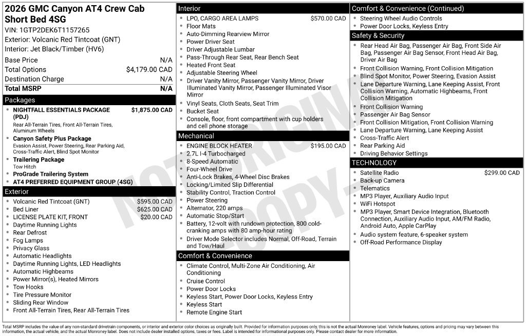 Used 2026 GMC Canyon AT4 w/ Nightfall Essentials Package AWD/4WD image 29