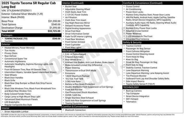 Used 2025 Toyota Tacoma SR w/ Towing Package RWD image 30